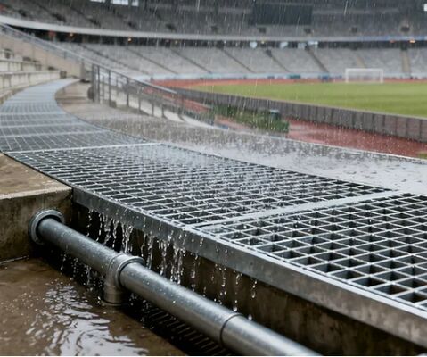 Anti karat Hot-DIP Galvanized Steel Grating dengan 20 x 3 sampai 100 x 6 Bearing Bar dan Pitch yang dapat disesuaikan untuk jalan kaki industri