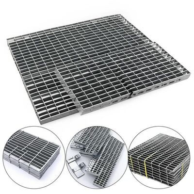 Hot Dip Galvanized 25X5 Serrated Steel Grating untuk Platform Industri Tugas Berat