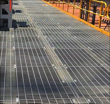 Galvanized Steel Bar Grating dengan Bar Cross Welded untuk Lantai Platform Industri
