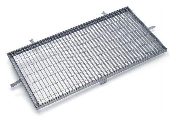 Trotoar Steel Grating Drain Cover Rectangle / Square Mesh Bearing Tinggi